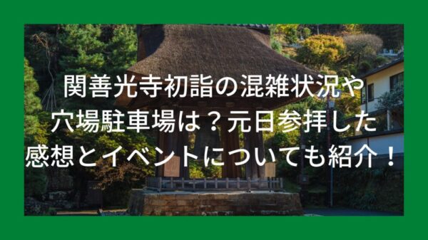 関善光寺初詣の混雑状況や穴場駐車場は？元日参拝した感想とイベントについても紹介！のイメージ画像