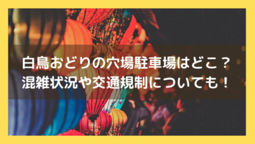 白鳥おどりの穴場駐車場はどこ？混雑状況や交通規制についても！イメージ画像